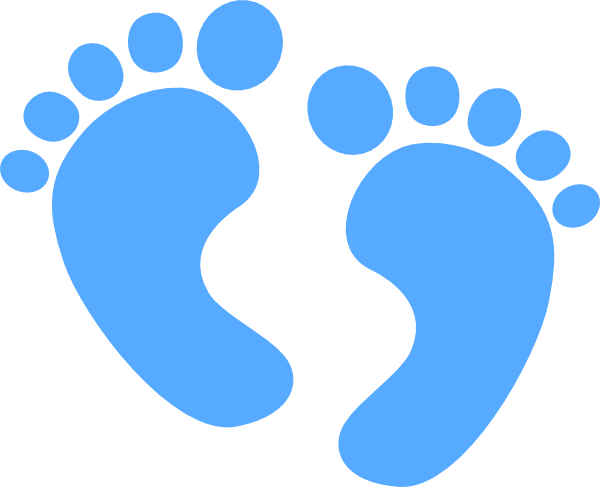Free Blue Clip Art At Clker Com Vector - Baby Feet Clip Art (600x487), Png Download