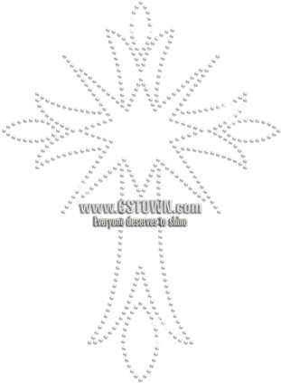 Clear Crystal Iron On Cross With Starburst Transfer - Doily (450x450), Png Download