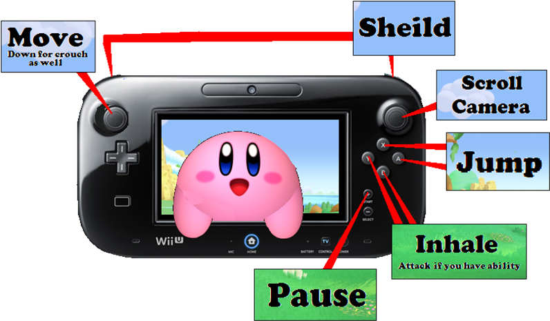 Pause - Nintendo Wup-010_cr Wii U Gamepad, Black (refurbished) (896x492), Png Download