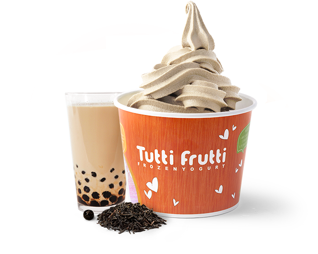 Milk Tea - Strawberry Banana Tutti Frutti (640x540), Png Download