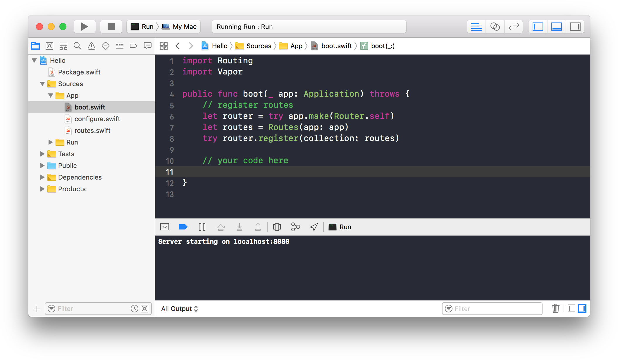 Xcode 9 Running Vapor - Xcode Mac (2144x1256), Png Download