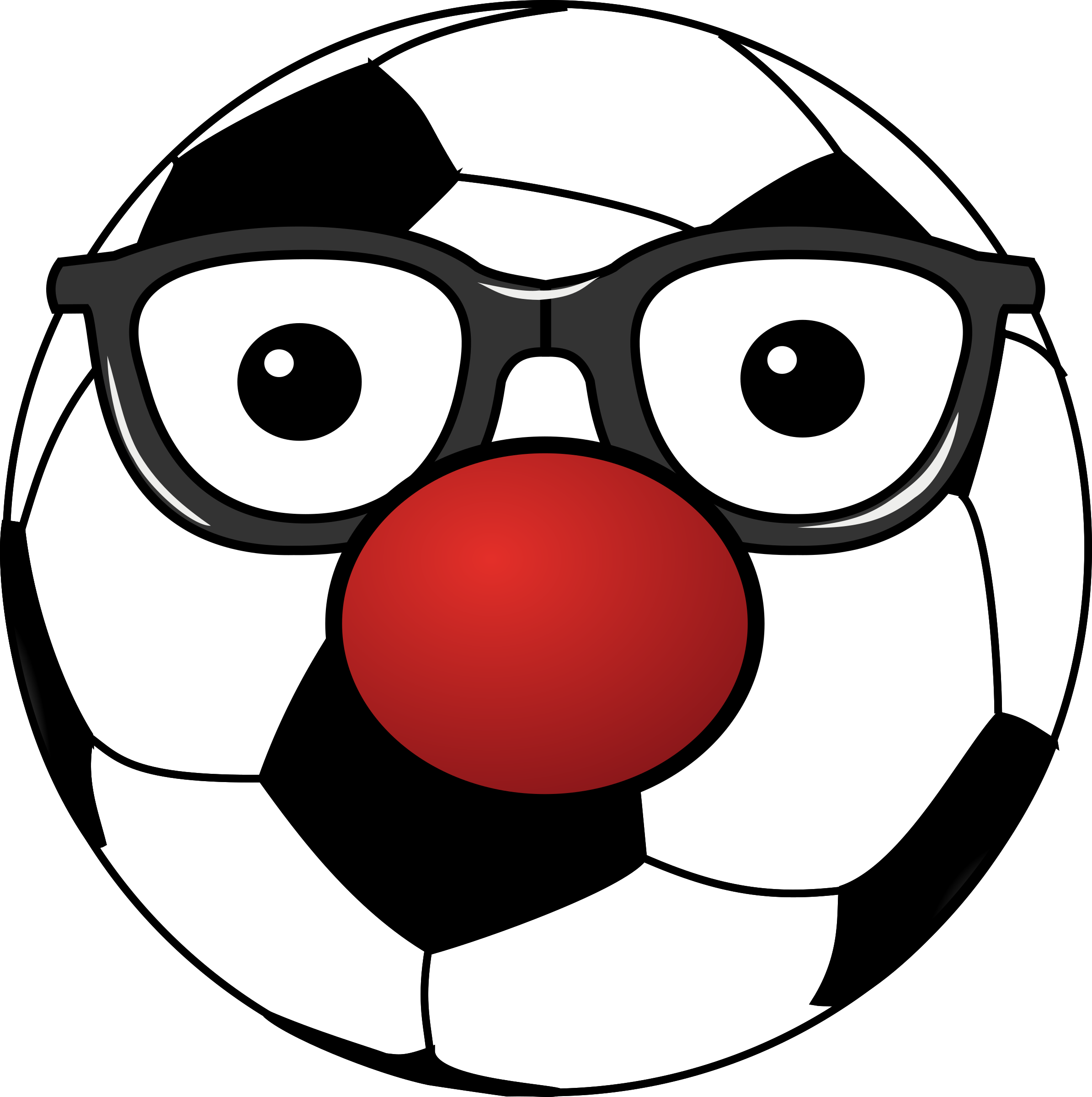 Big Image - Funny Cartoon Soccer Ball (2389x2400), Png Download