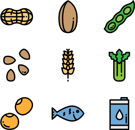 Allergenic Food Color - Nuts Icon (600x564), Png Download
