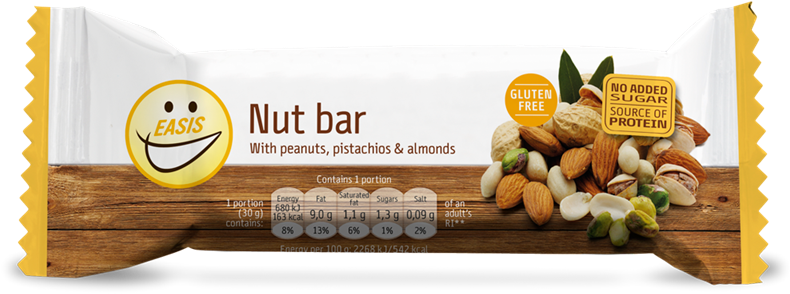 Easis Nut Bar - Easis Free Nøddebar (30 G) (800x800), Png Download