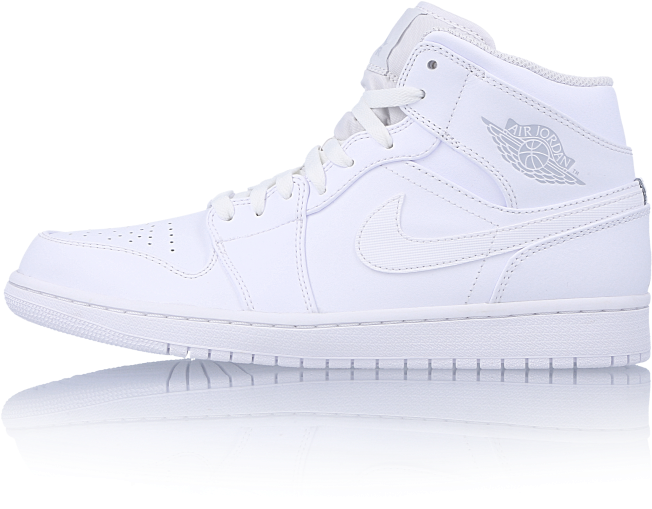 Air Jordan 1 Mid "white" - Jordan 3 Retro Pure White (1000x1000), Png Download