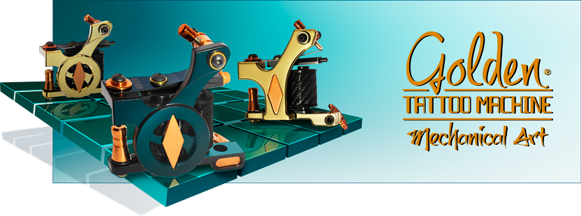 The Golden Tattoo Machine® - Golden Tattoo Machine (832x310), Png Download