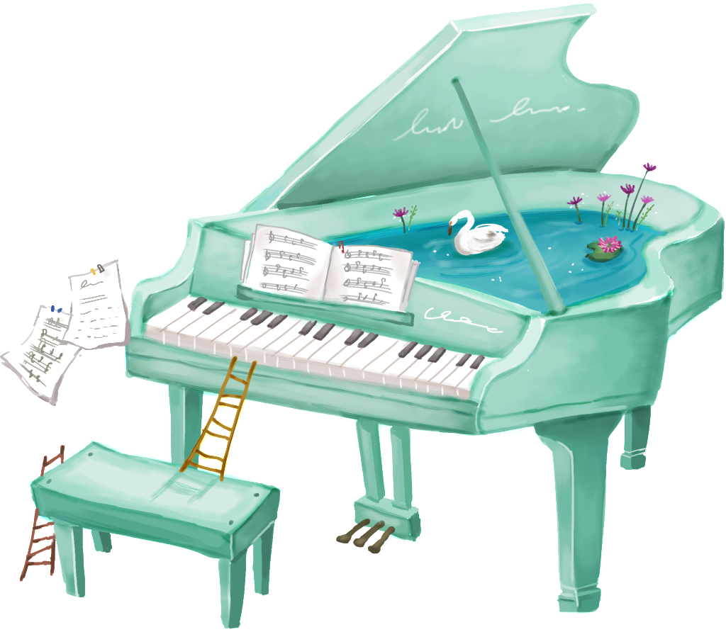 鋼琴 卡通 (1024x892), Png Download