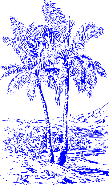 Blue Palm Trees Clip Art Bajgrt Clipart - 3drose Llc 3drose Lsp_174619_1 Image Of Palm Cover (354x600), Png Download