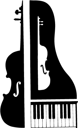 Cello With Piano Cartoon Clipart - Piano Violin Cello (288x504), Png Download