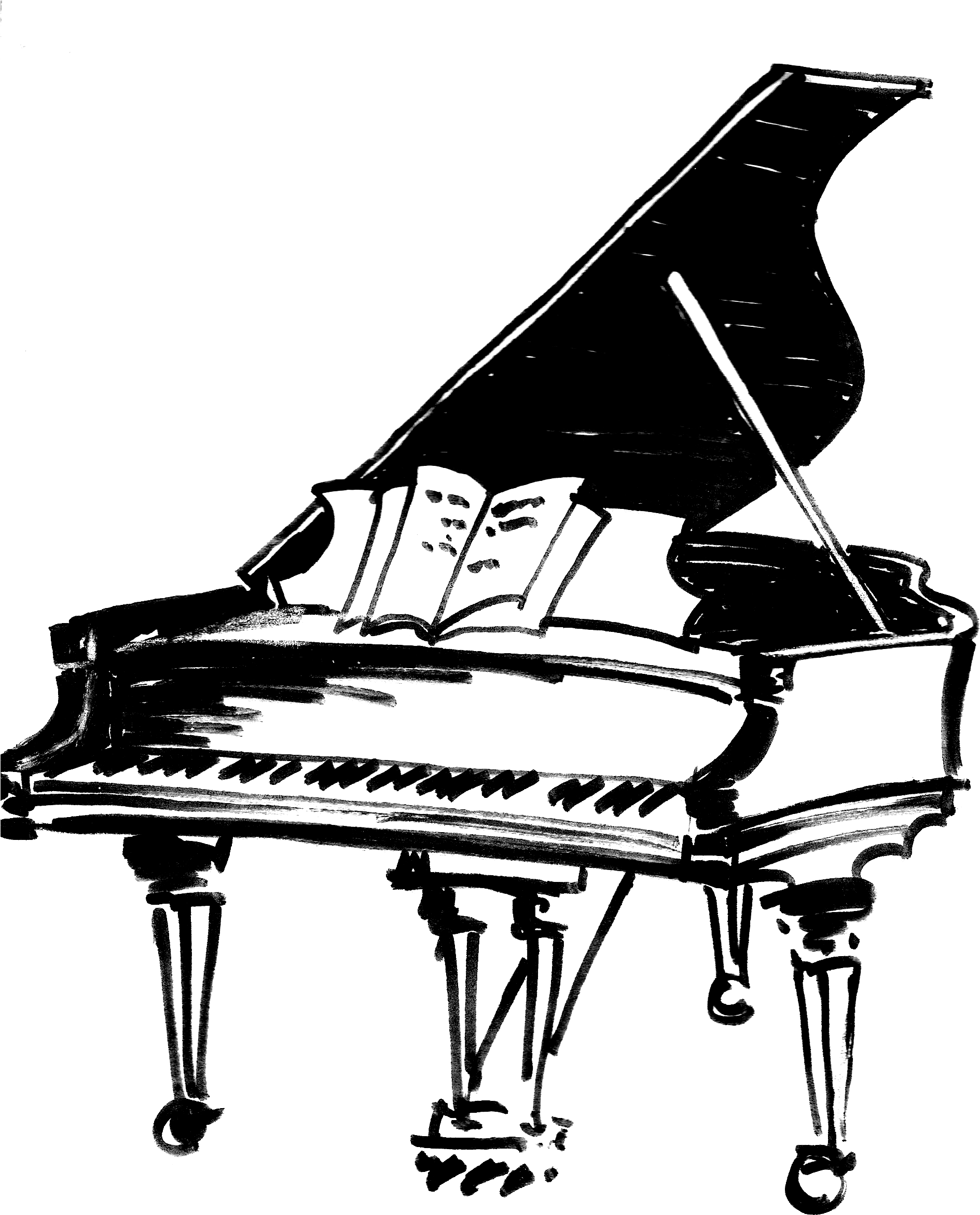 Clip Art Royalty Free Stock Keyboard Piano Drawing - Piano Png (2402x2402), Png Download