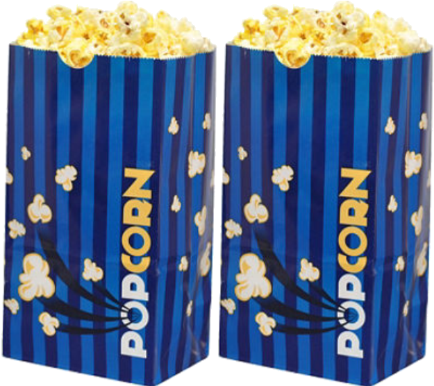 Blue Laminated Popcorn Bags - Popcorn Bags (682x555), Png Download