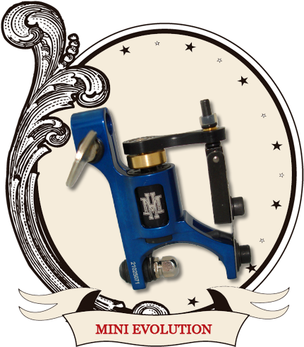 Hm Mini Evolution Rotary Tattoo Machine Blue - Skull Head (500x500), Png Download