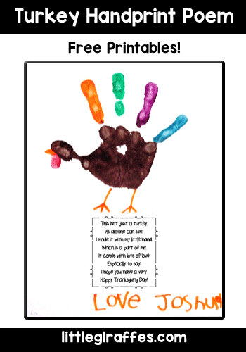 I Have Added Some New Turkey Handprint Poem Printables - Turkey Handprint Poem (350x500), Png Download