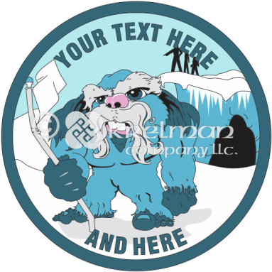 K1114 Abominable Snowman With Flag - Yeti (400x400), Png Download