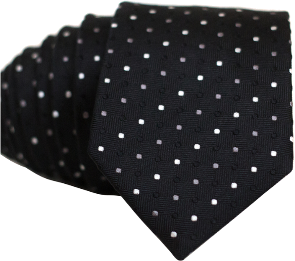White Tan And Black Dots On Black Necktie - Men's Nice. Modern Menswear Men's Assorted Silk Ack (600x600), Png Download