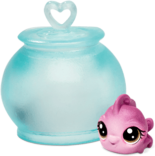 Ittlest Pet Shop Series 1 Aquatic B1 Fish In Fishbowl - Bath Toy (412x360), Png Download