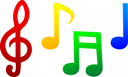 Colorful Music Note Clip Art 4cbg6gkcg E1419952116346 - Music Notes No Background (500x303), Png Download