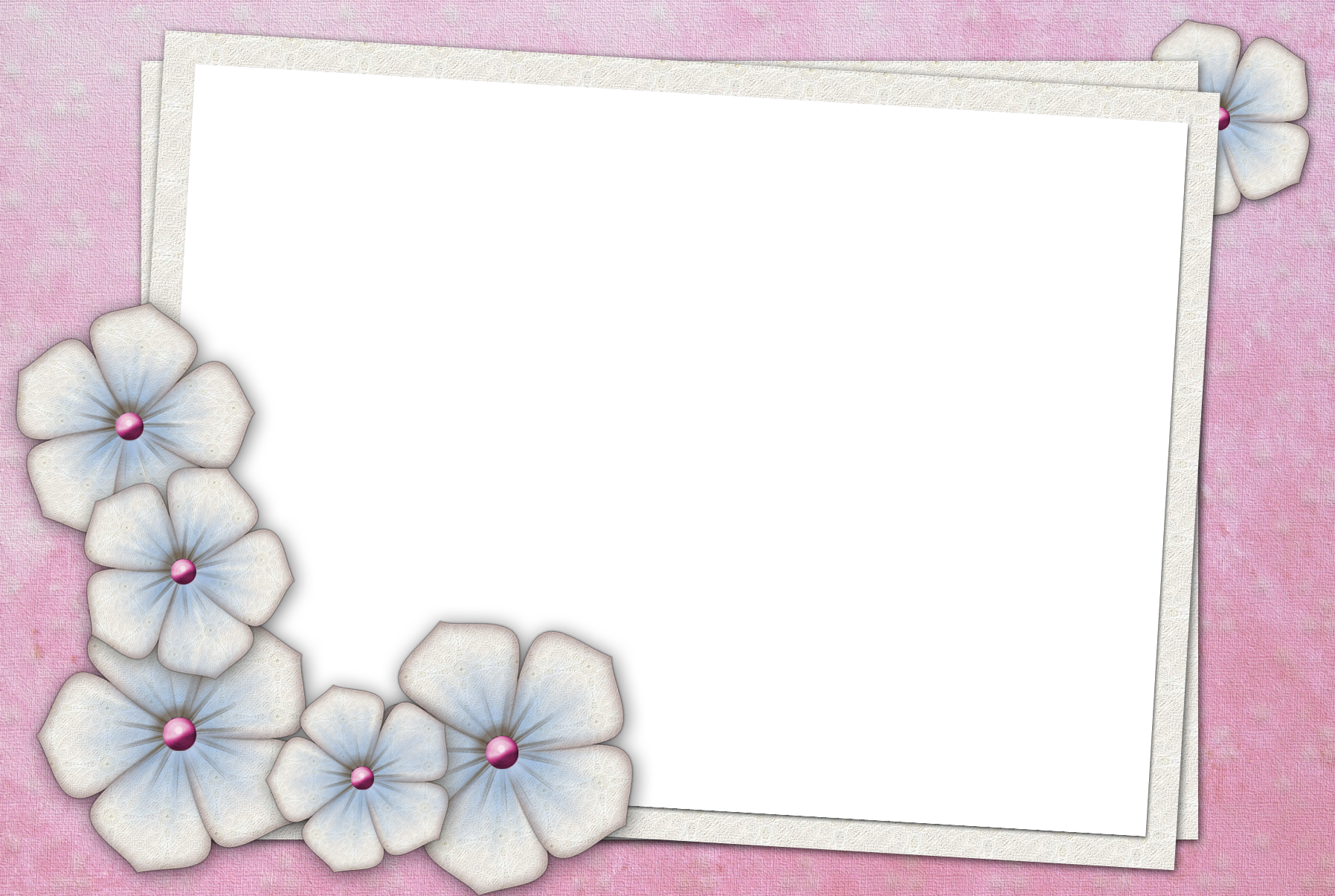 Large Pink Transparent Frame With Flowers - Poetic Moments In Time (1795x1205), Png Download