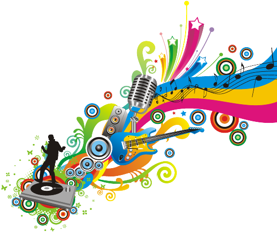 Colorful Music (582x503), Png Download