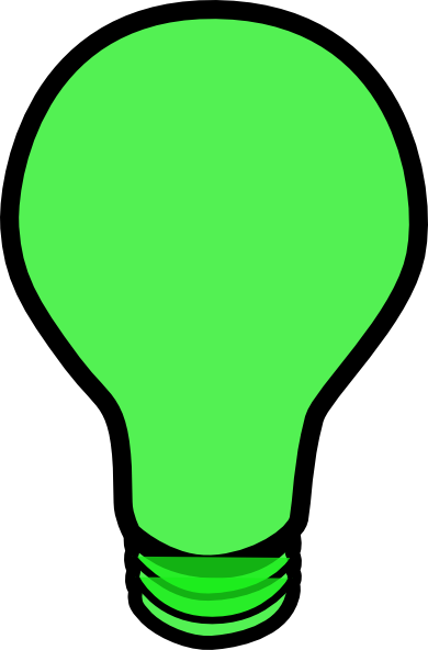 Clip Art At Clker Com Vector Online - Green Light Bulb Cartoon (390x592), Png Download