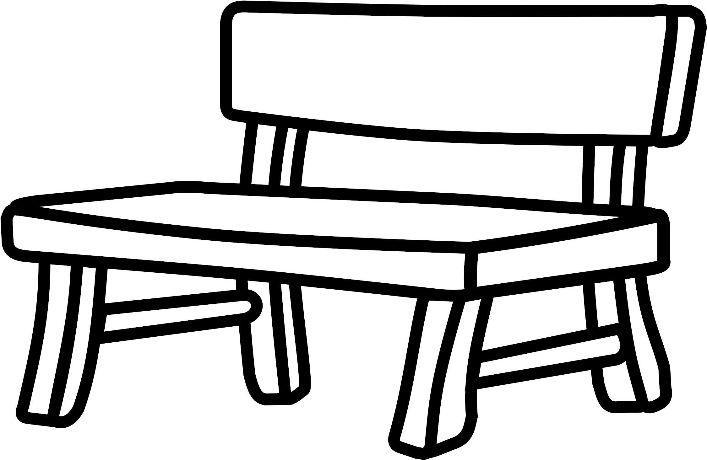 Clipart - Bench Black And White (2400x1615), Png Download