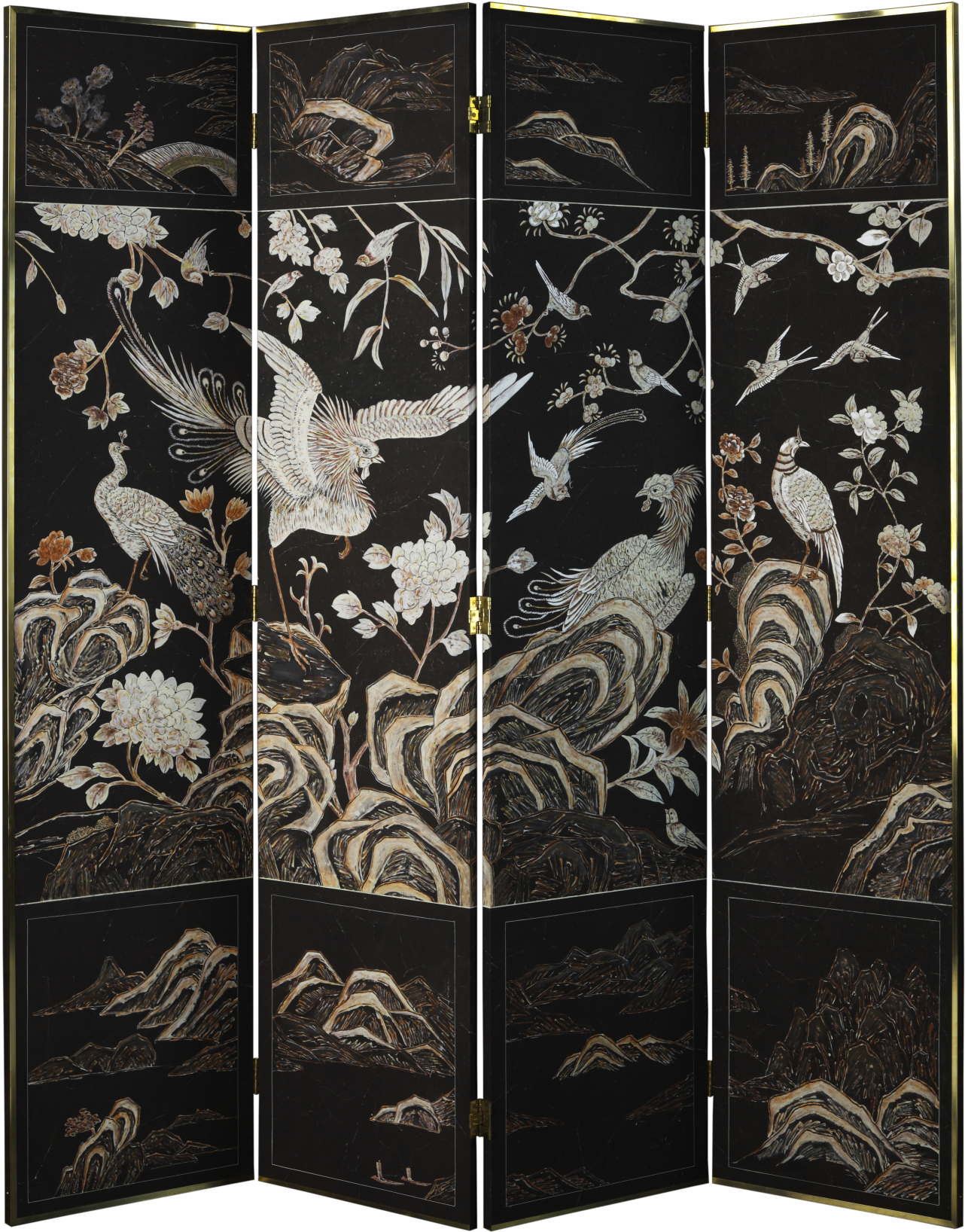 Divine De Gournay Folding Screen Eclectic Decor - Wallpaper (1422x1800), Png Download