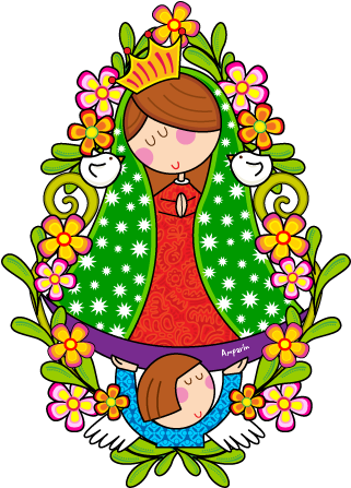 Catholic Art, Art Lessons For Kids, Mother Mary, Virgin - Virgen De Guadalupe Animada Png (400x500), Png Download