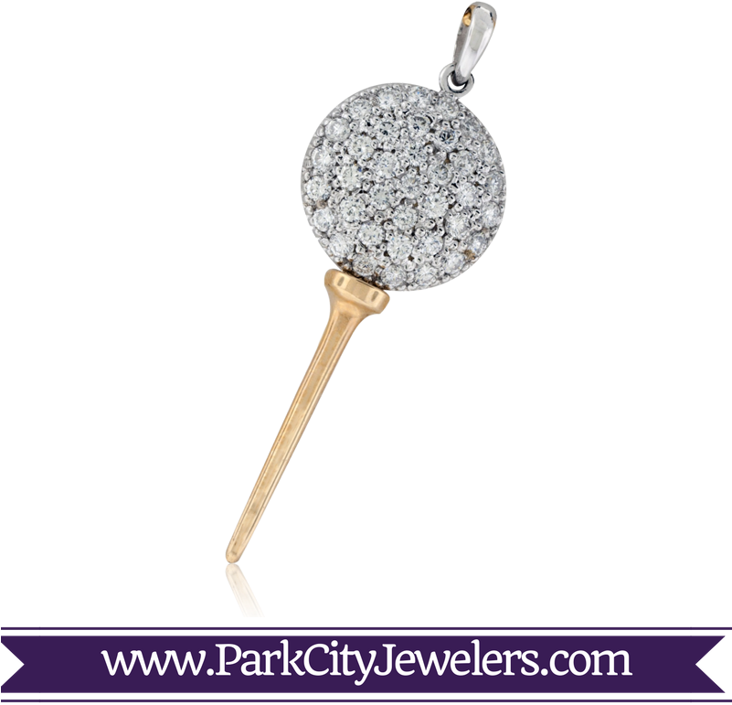 Golf Ball & Tee Pendant - Mountain Earrings With Diamonds (800x800), Png Download