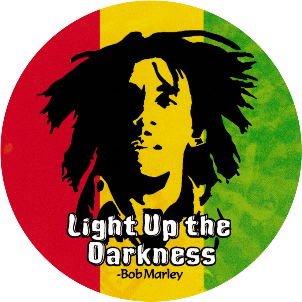 Light Up The Darkness - Silhouette Of Bob Marley (1000x1000), Png Download