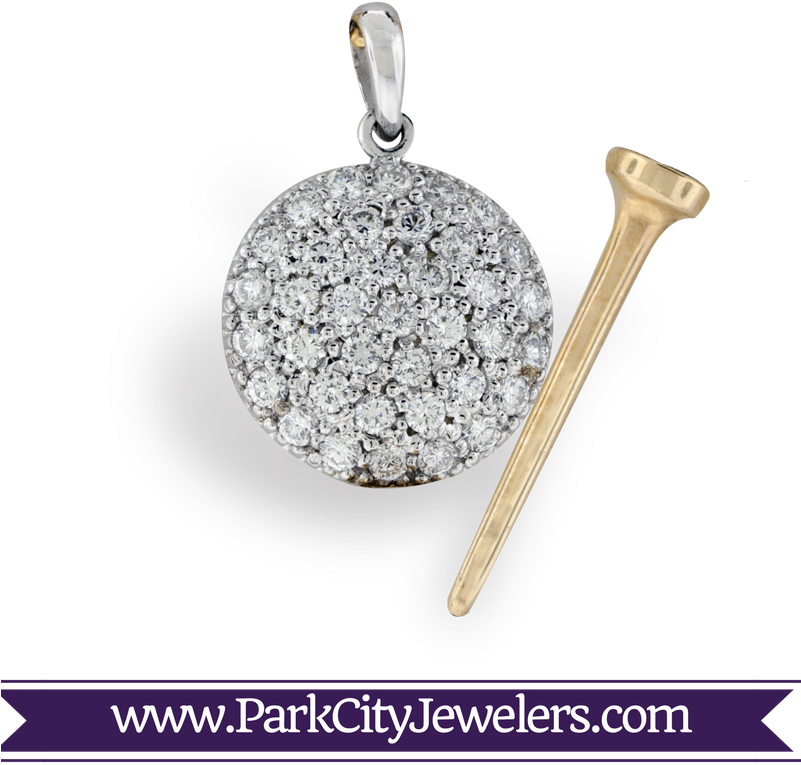 Golf Ball & Tee Pendant - Pave Diamond Snowflake Earrings (800x800), Png Download