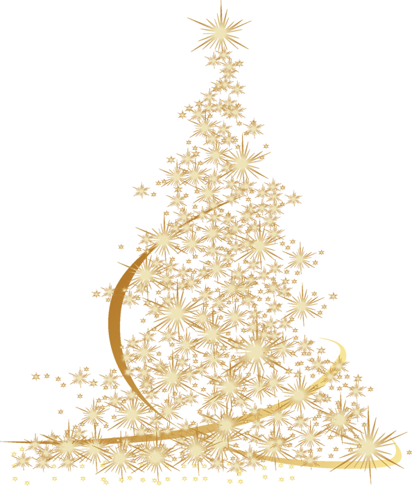 Árboles Navidad Oro - Золотая Елка Png (594x700), Png Download
