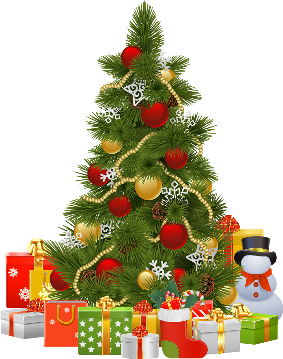 Árbol De Navidad Con Regalos - Christmas Tree With Presents Png (1000x1400), Png Download