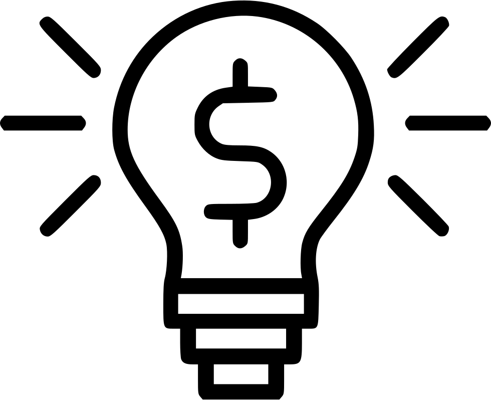 Illuminated Lightbulb Dollar Sign - All White Dollar Sign Png (980x798), Png Download