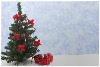 Póster Árbol De Navidad Decorado Con Lazos Rojos Y - Christmas Tree (400x400), Png Download