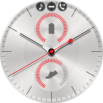 Watch Face With System Icons - Wall Clock (360x360), Png Download