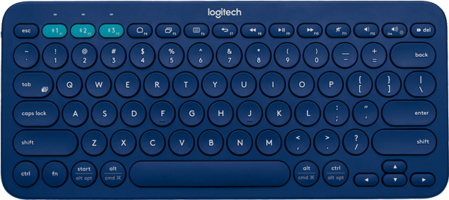 K380 Multi-device Bluetooth Keyboard - Logitech K380 Wireless Keyboard - Blue (652x560), Png Download