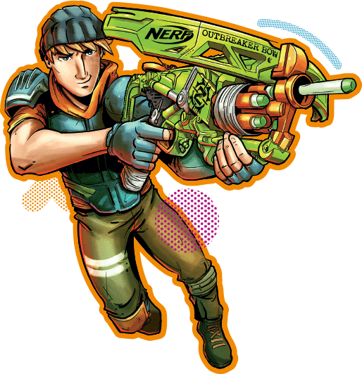 News - Cartoon Character With Nerf Guns (514x532), Png Download
