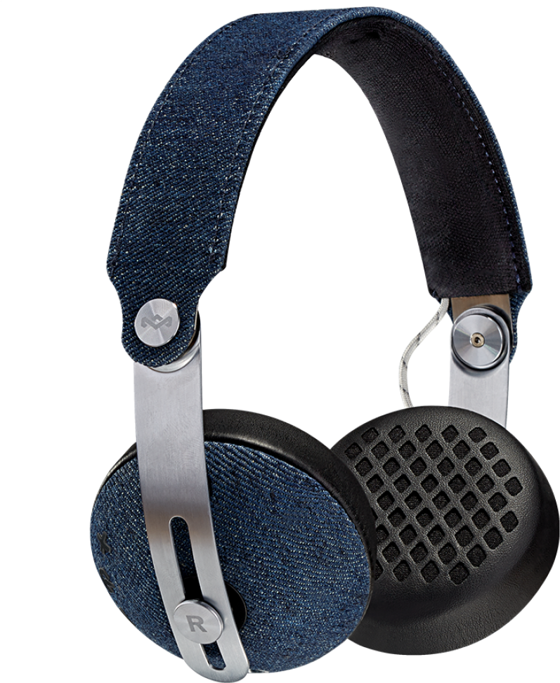 Rise Bt Wireless Headphones - House Of Marley Rise Bt Denim (1100x1100), Png Download