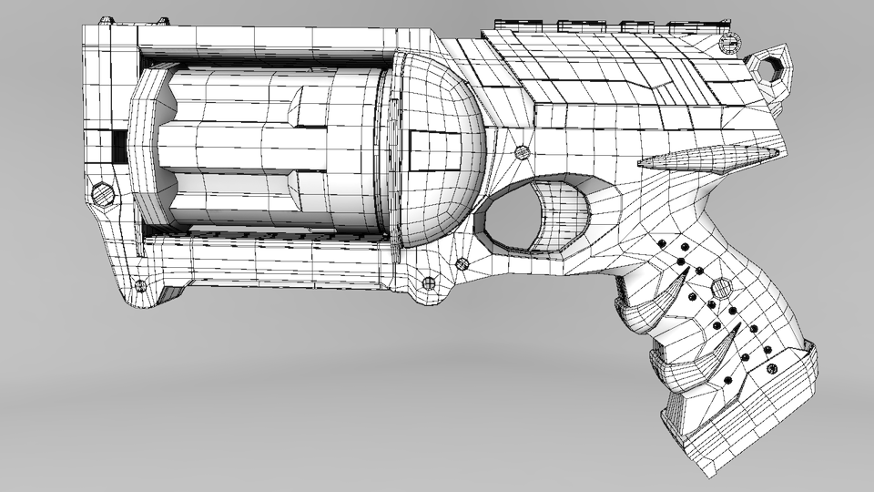 For Portfolio Created In Maya Nerf Gun - Revolver (960x540), Png Download