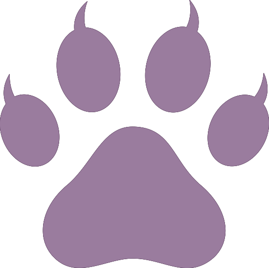 Paw Print Cat Claws Purple Larkspurc - Cat Paw Print (550x547), Png Download