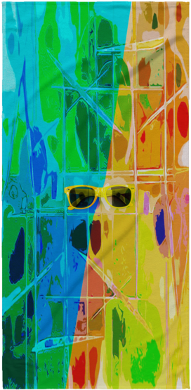 Abstract Art Beach Towel Sunglasses - Beach Towels (600x600), Png Download