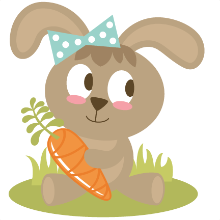Easter Bunny Holding Carrot Svg Files Easter Svg File - Easter Bunny With Carrot (432x432), Png Download