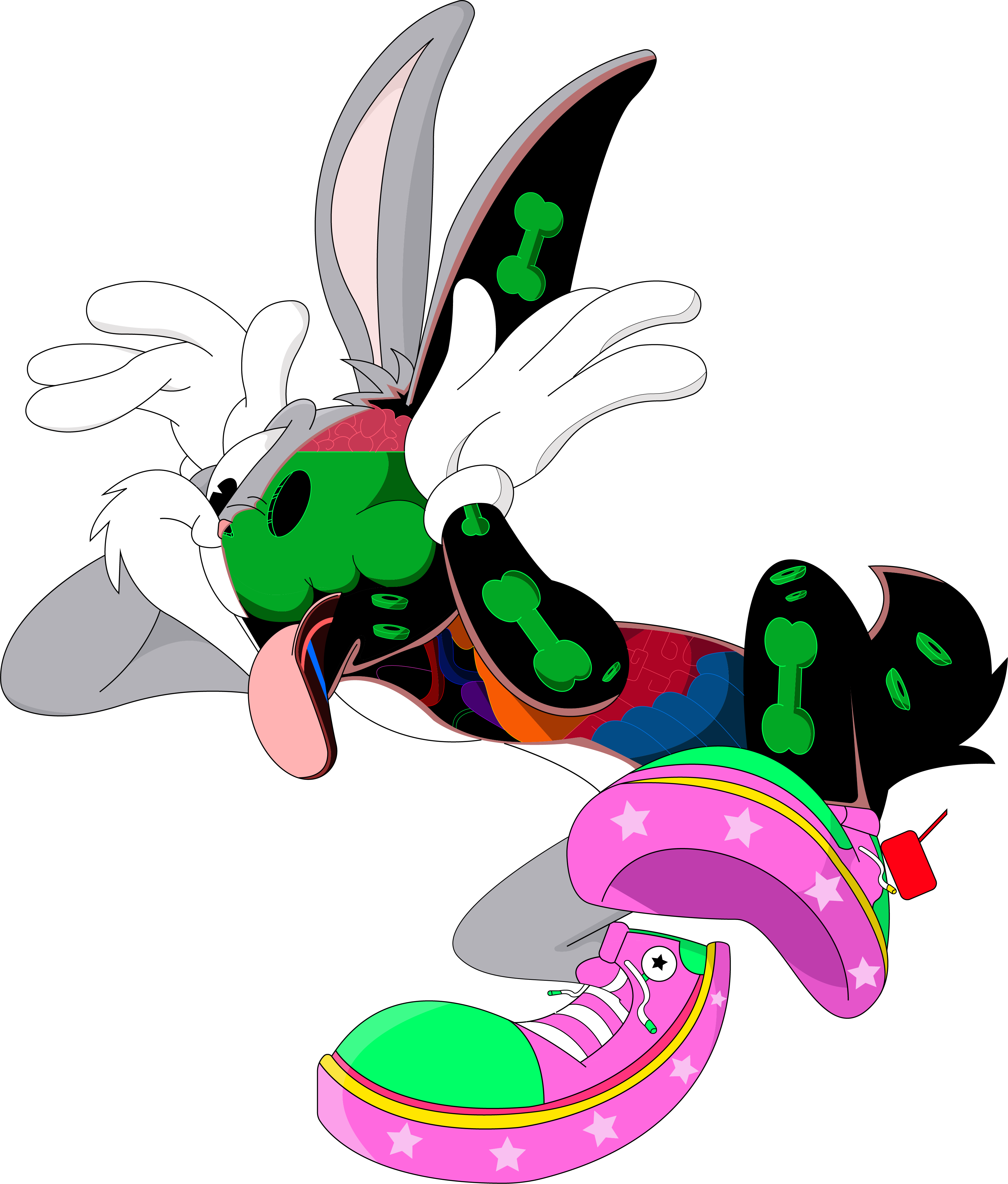 Image Of Bugs Bunny Sticker - Cartoon (3380x3968), Png Download