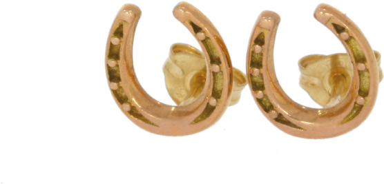 9ct Rose Gold Horse Shoe Earrings - Horse (800x470), Png Download