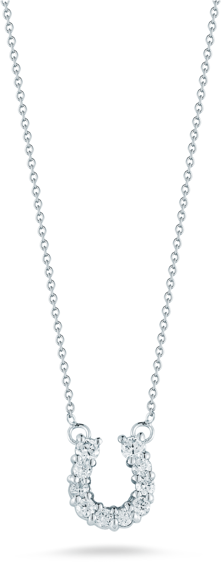 Roberto Coin Tiny Treasures 18k White Gold Horseshoe - Necklace (1600x1600), Png Download