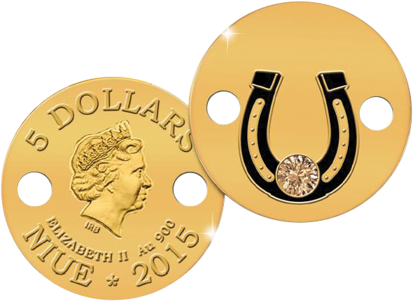 Horseshoe , Niue, 2015, 1g, - Gold (590x431), Png Download