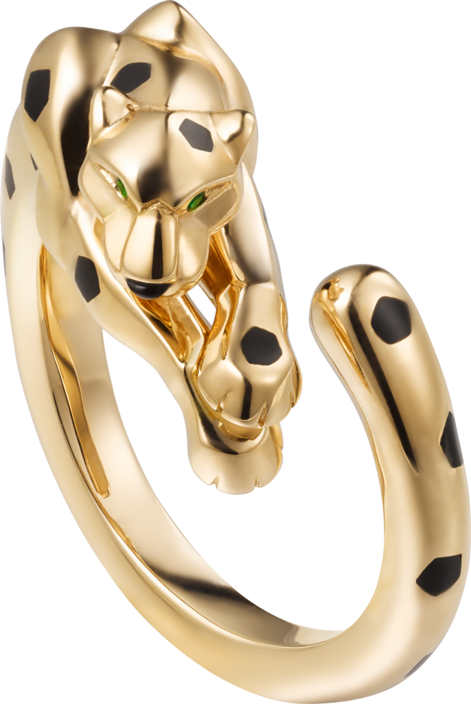Panthère De Cartier Ringyellow Gold, Tsavorite Garnets, - Panthere De Cartier Ring (686x1024), Png Download