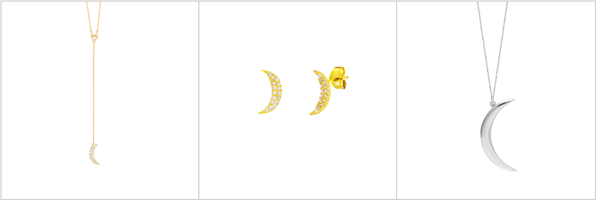 Jewelry Stores Near Me - Pave Moon Studs (1200x427), Png Download