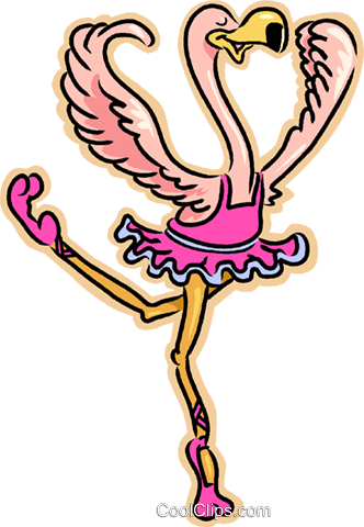 Ballet Dancing Flamingo Royalty Free Vector Clip Art - Flamingo Ballerina Coloring Pages (332x480), Png Download