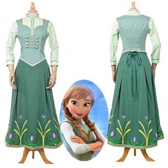 Frozen Fever Anna Princess Birthday Party Dress Cosplay - Princess Anna Dress Fancy Dress Women Adult Cosplay (330x440), Png Download